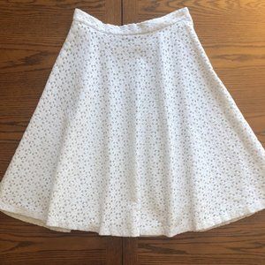 ANN TAYLOR Cotton White A-Line Midi Skirt - Size 4